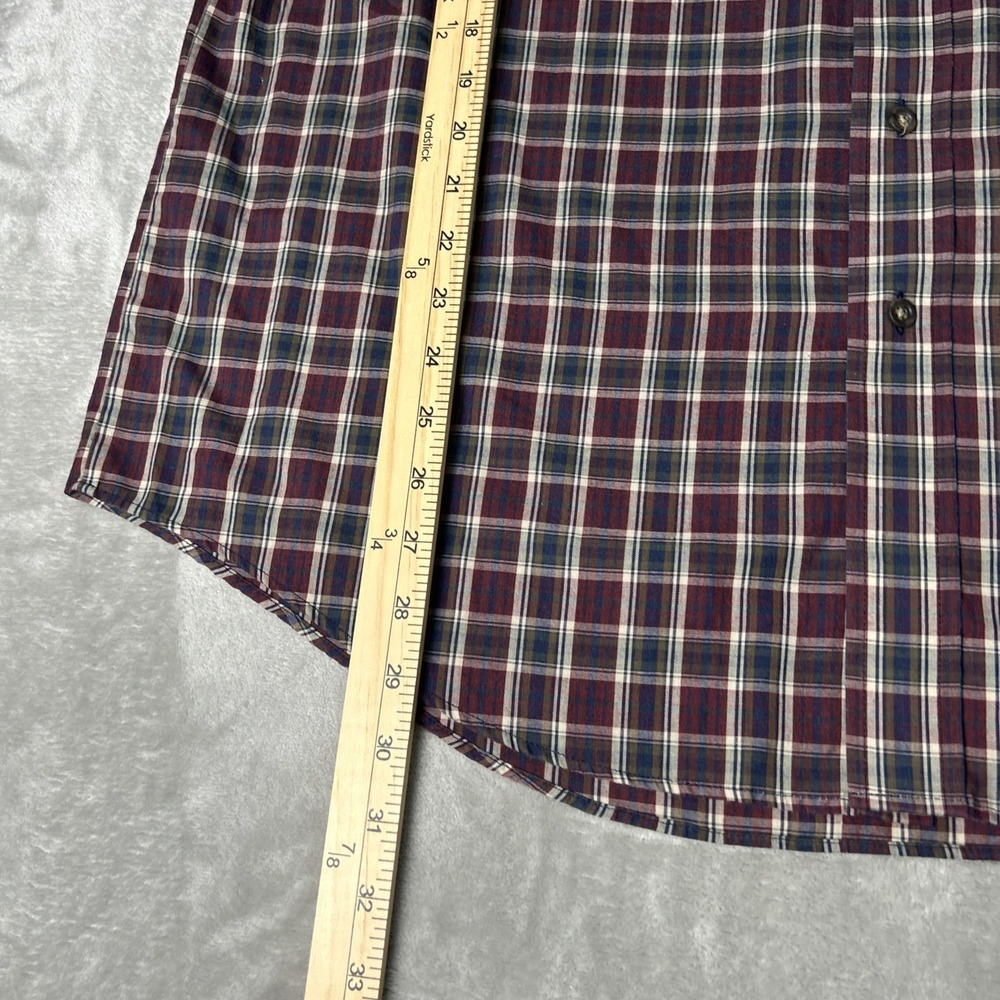 Van Heusen Shirt Mens Large Plaid Long Sleeve Button Up Wrinkle Free - Picture 7 of 10